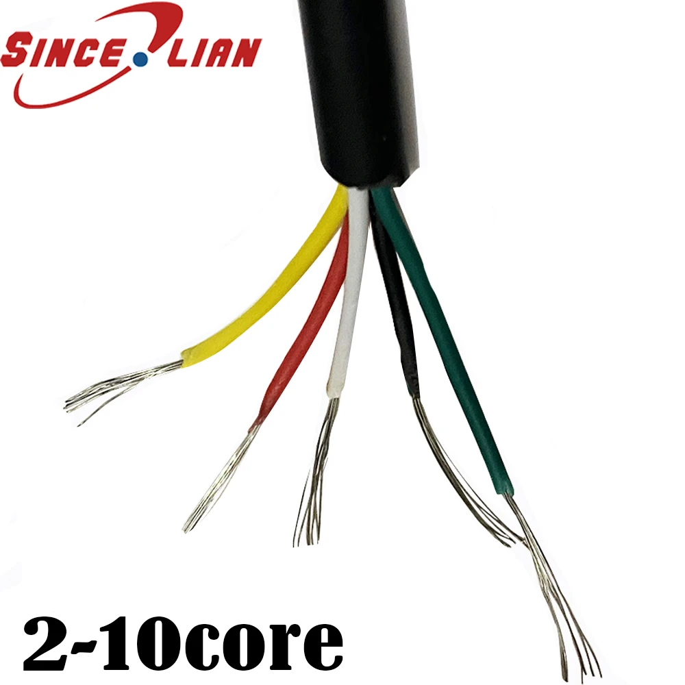 Кислородный медный кабель с Оловянным покрытием обшитый провод 26AWG 28AWG 2 ядра 3 4 5 6