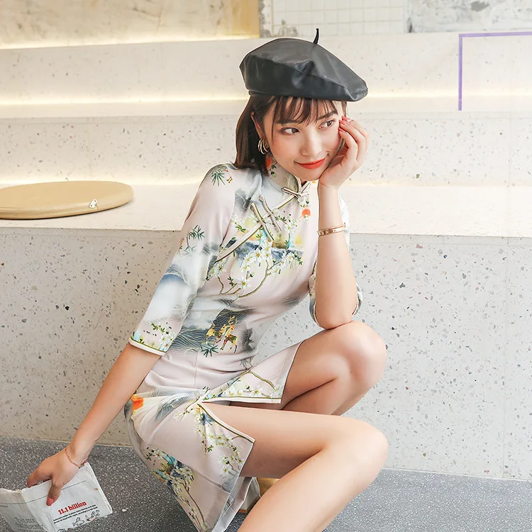 Winter Dress Clothe Elegant Retro Chinese Traditional Cheongsam Qipao New Year | Тематическая одежда и униформа