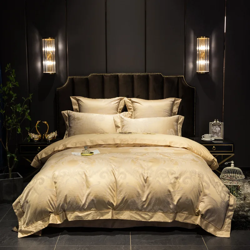 

Elka Simple Embroidered Four-piece Bedding Bed Comforter Set Oceania