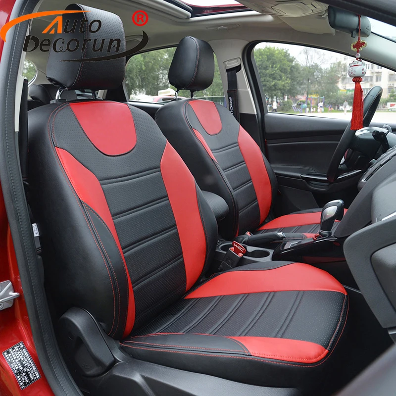 AutoDecorun Автомобильные Кожаные чехлы на сиденья для Ford Focus 3 Наборы чехлов
