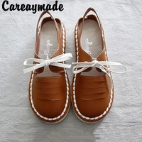 careaymade new style sandalspure handmade white shoes the retro art mori girl flats shoescomfortable shoes3 colors