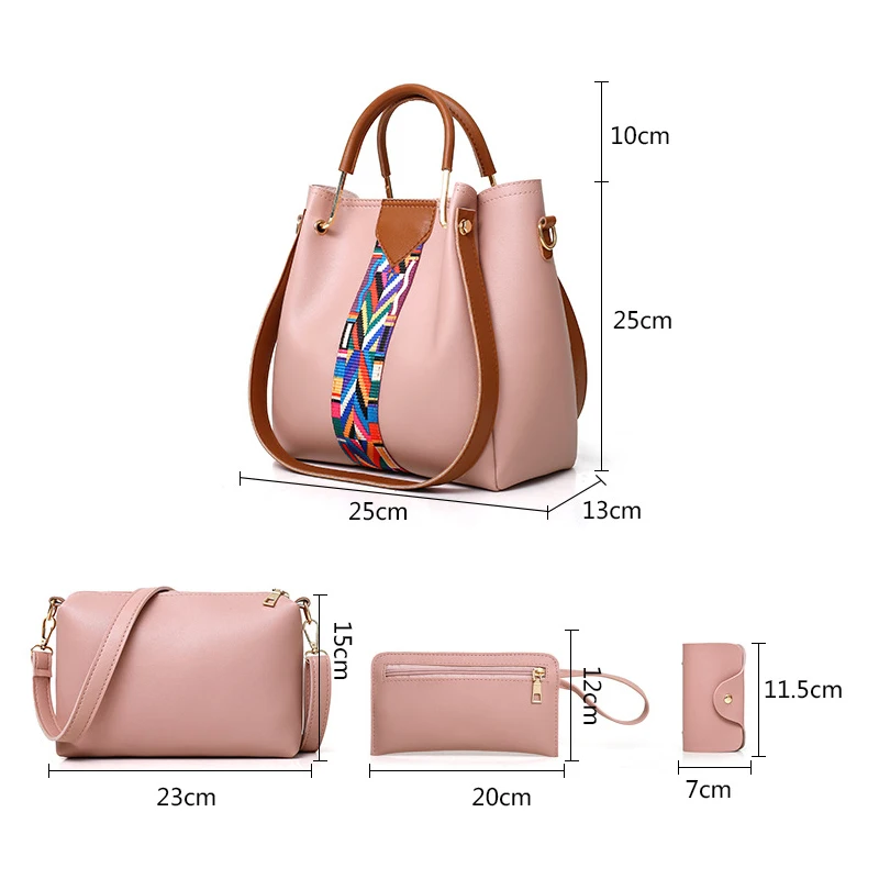 Fashion Women's Handbags 4 Pcs/set Composite Bags Handbag Women Shoulder Bags Female Totes Large Capacity Women's Crossbody Bags