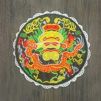 5pcslot round peking opera character embroidery chinese wind dragon clothing cute diy decoration
