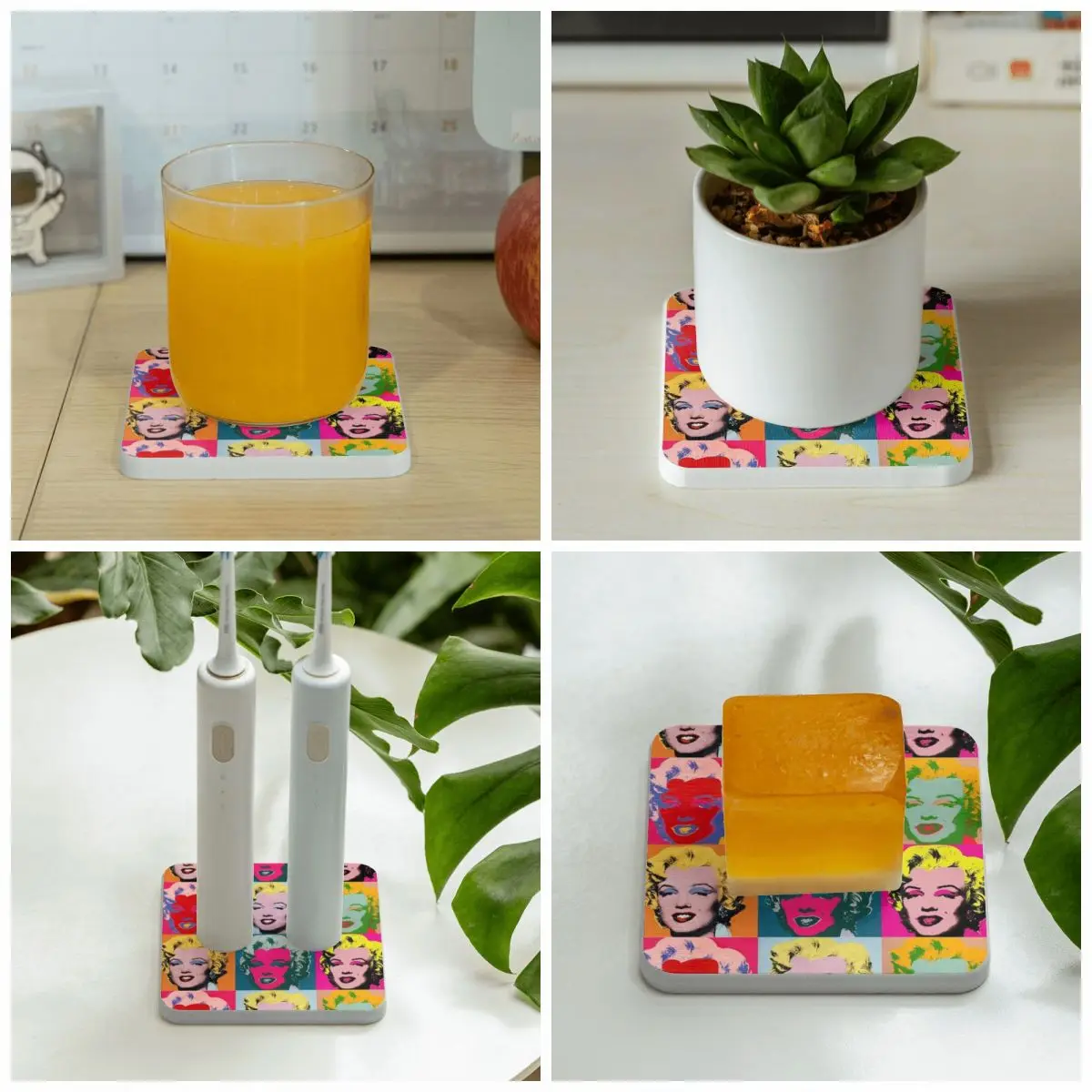 Andy Warhol Marilyn Monroe диатомит квадратной круглой формы Coaster Многофункциональный