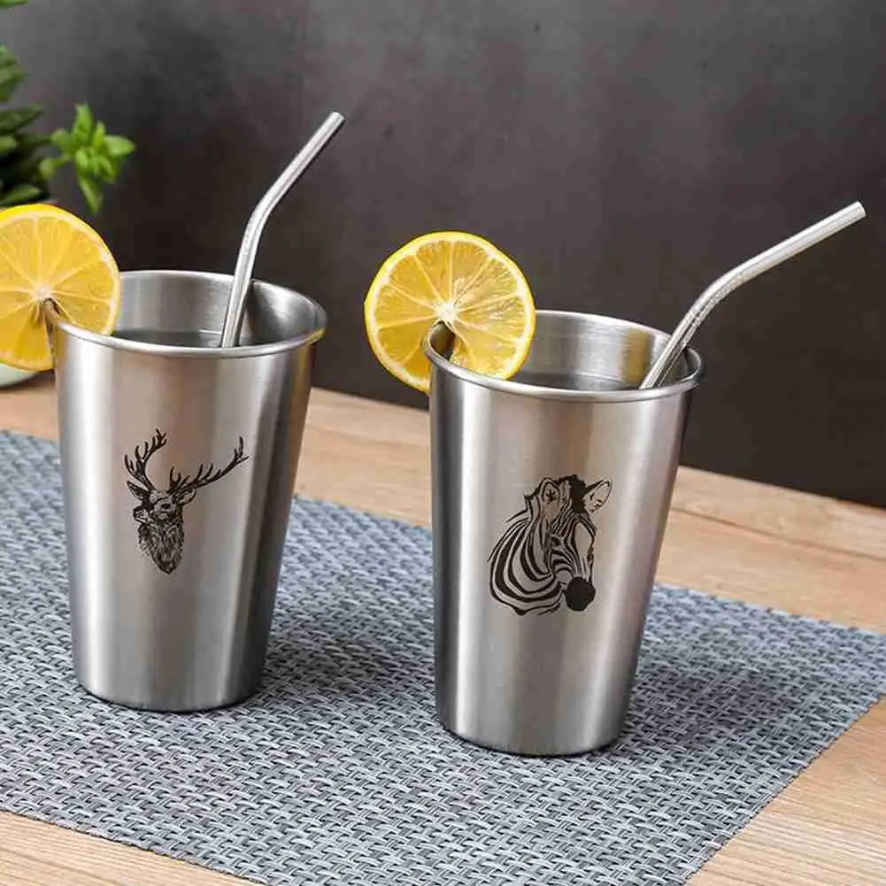 

Explosion Set of 4 Steel Drinking Straws with Cleaning Brush, Universal Fit Tool