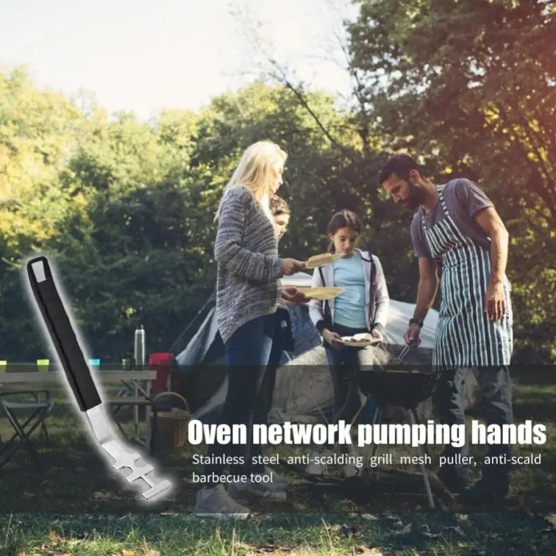 1 Piece Of Barbecue Mesh Stainless Steel Hand Heat-resistant Grill Grate Lifter Anti-scalding Cooking Camping | Дом и сад