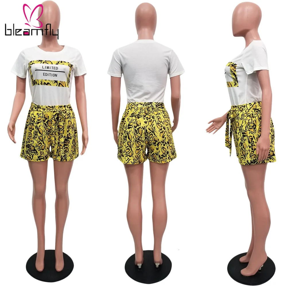 Новинка 2019 летний женский костюм из двух предметов: футболка с коротким рукавом и