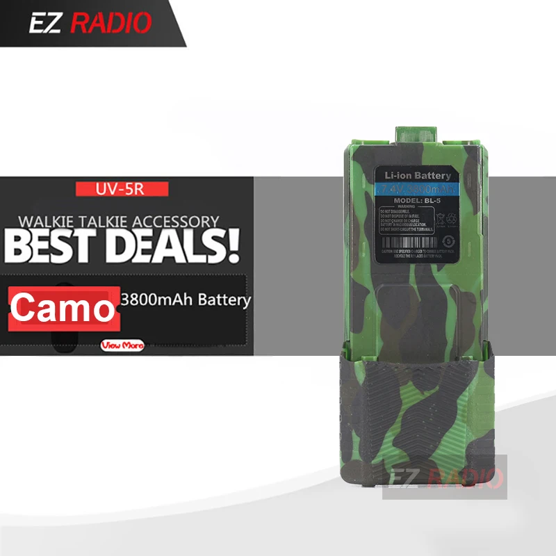 USB Зарядное устройство кабель для BAOFENG UV-5R UV-5RA UV-5RE увеличить 3800 мА/ч, UV-82 Батарея usb-кабель Baofeng UV 5R Батарея зарядный кабель - Цвет: Camo 3800