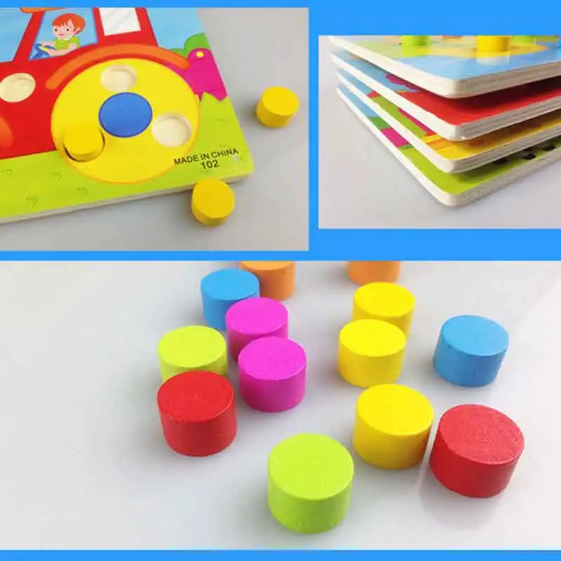 Доска гриб ногтей Цвет познания парная головоломка деревянная игрушка для