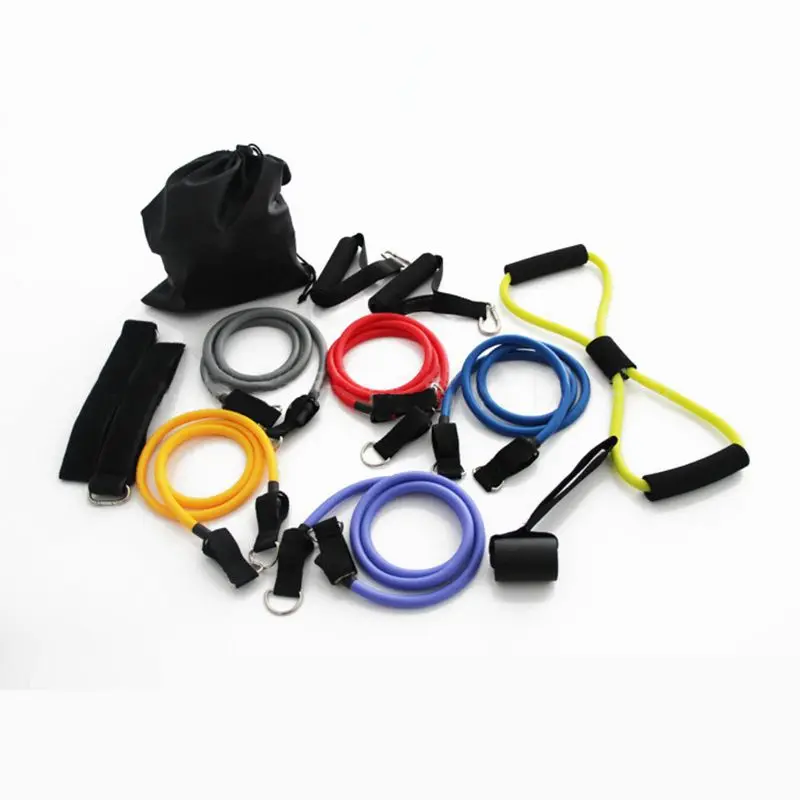 Упражнения резистивные ленты с ручками лодыжки ремни дверных якорей сумка для