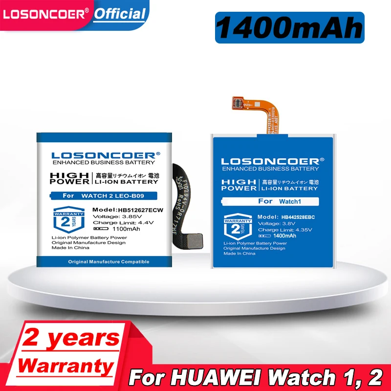 Аккумулятор HB442528EBC для HUAWEI Watch 1 Watch1 1th W1 батарея HB512627ECW 2 Pro 4G 1400 GT EO DLXXU LEO B09