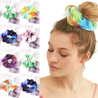 2019 new sky tie dye print scrunchie elastic hair bands for women girls ponytail holders headbands hair ties accessories