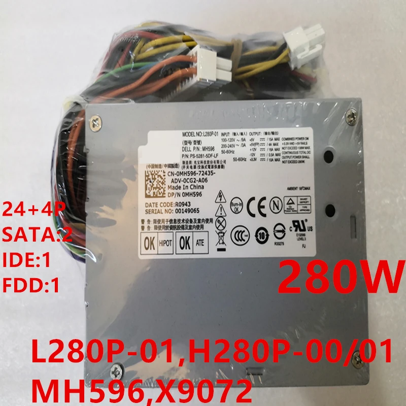 New Original PSU  For Dell 320 360 620 210 740 745 755 3100 280W Power Supply L280P-01 H280P-00 H280P-01 PS-5221-2DF-LF L220P-01