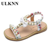 ulknn 2021 kids sandals summer new fashion childrens sandal girls open toe beaded princess shoes non slip baby shoes