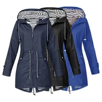 popular women coat long sleeve solid color season transition rain jacket women jacket women outerwear