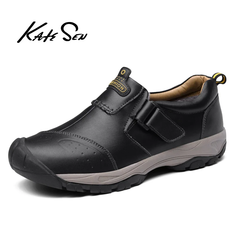 Фото KATESEN/Мужская обувь модные мужские ботинки из натуральной кожи с высоким верхом