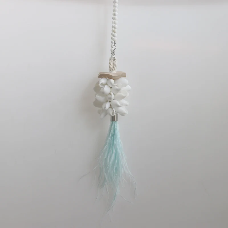 5 white feather 1 шт./лот) ручная работа Каури в виде ракушки шар перо автомобиль подвеска пляж свадебные и вечерние и праздничные и рождественские украшения - Цвет: 5 white feather