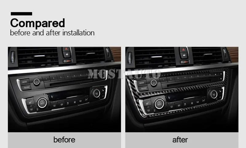 Для BMW 3 серии 4 F30 F31 F32 F34 консоль из углеродного волокна CD и AC панель отделка крышка
