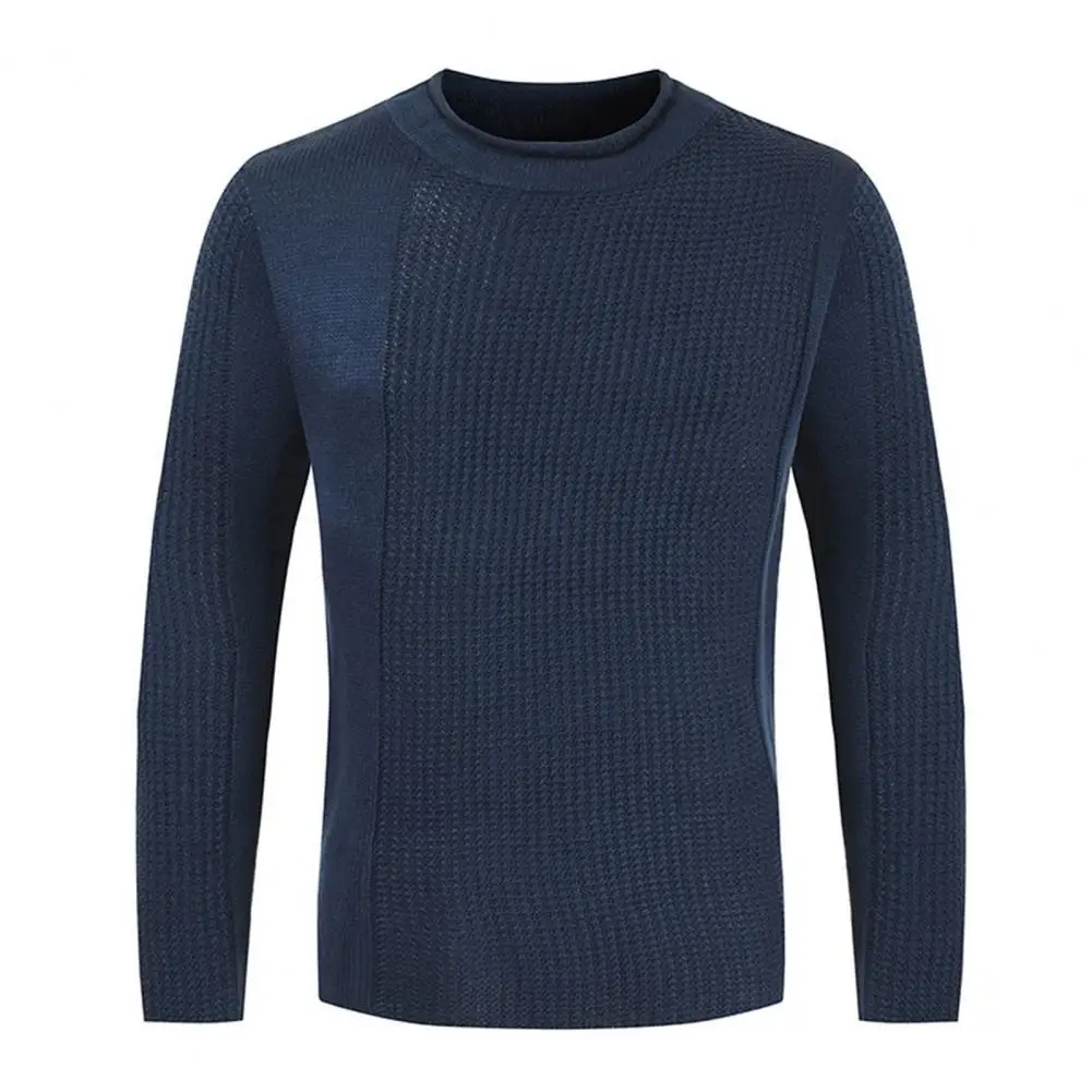 

50% Dropshipping!! Long Sleeve Solid Color Men Sweater Casual O-Neck Stretchy Knitted Pullover Sweater for Autumn Winter