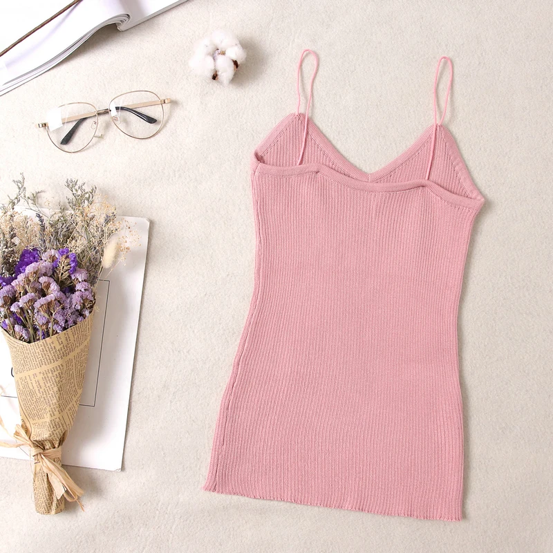 Новые женские топы футболки ярких цветов Женская майка жилет на бретелях