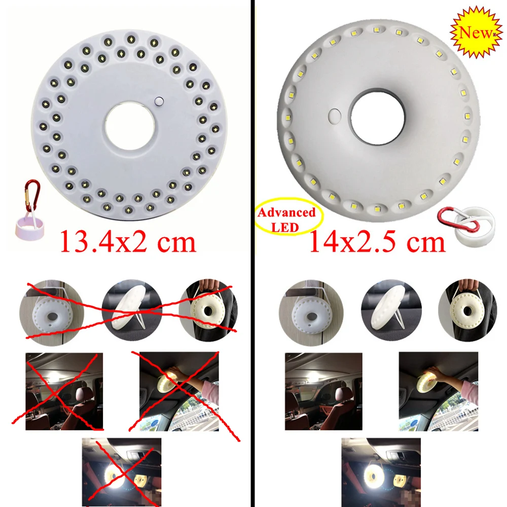 Портативный фонарь для кемпинга 48 светодиодный магнитный карабин на батарейках