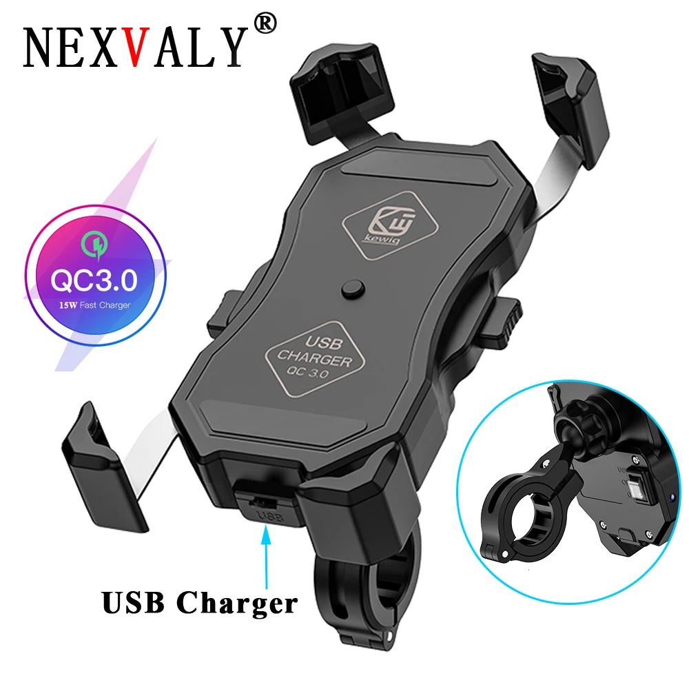 NEXVALY крепление для телефона мотоцикла USB зарядное устройство QC 3 0 15 Вт Быстрая