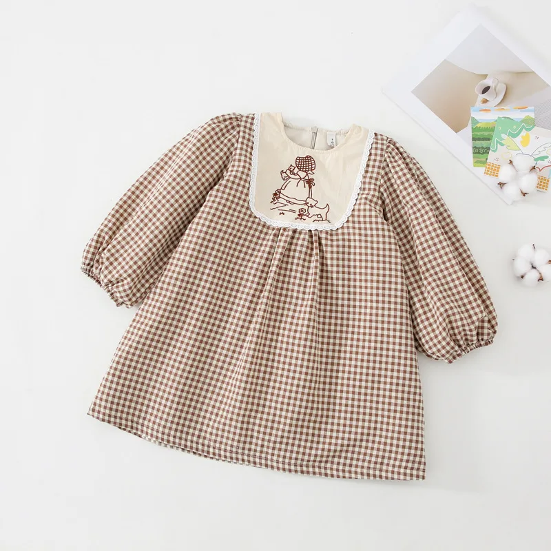 MILANCEL 2021 Winter Kids Clothes Thicekn Girls Dresses Floral Dress for Puff Sleeve Outerwear | Детская одежда и обувь