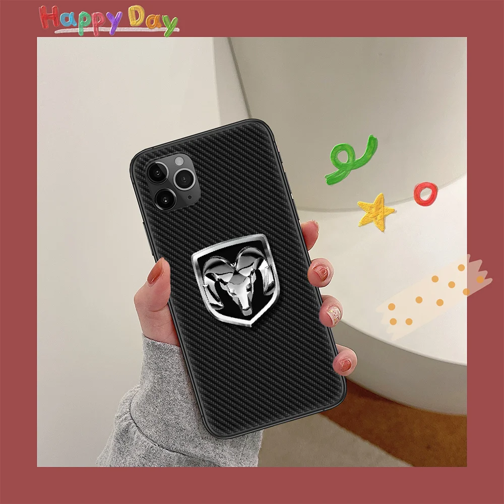 

DoDGES Ram Srt Car Phone Case For Iphone 11 12 Mini PRO XR X XS MAX 6 6s 7 8 Plus 4 5 5s SE 2020 black Cell Soft Hoesjes Trend