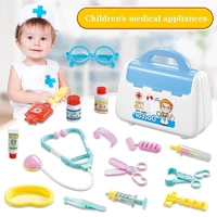 15pcs children play house portable medical box doctor toy set puzzle stethoscope injection tool gifts for childrens