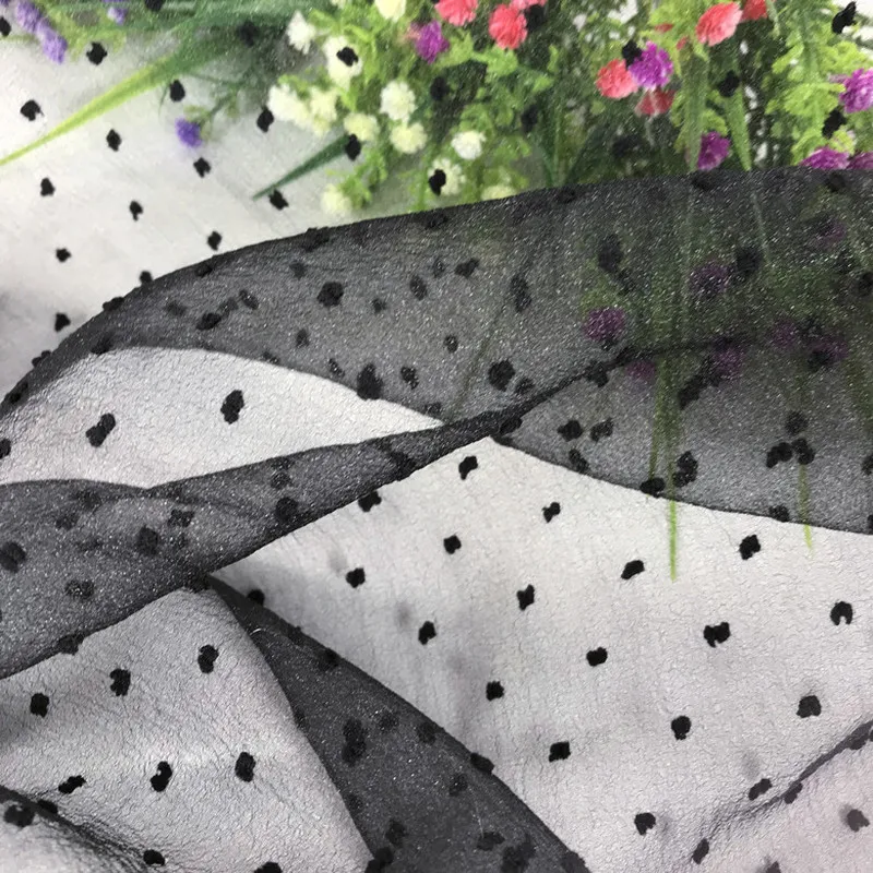 Мягкая сетчатая ткань с вышивкой в горошек 3 м/лот 5 цветов для платья девочек