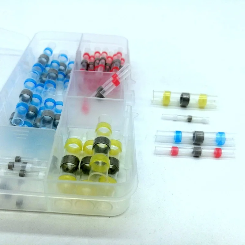 50pcs Solder waterproof Heat Shrink Butt Connector Splice Soldering Electrical Wire Cable Crimp Terminal Kit | Обустройство дома