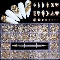 nail gems flatback rhinestones mixed ab glass crystal diamond 3d nails art decorations accessories