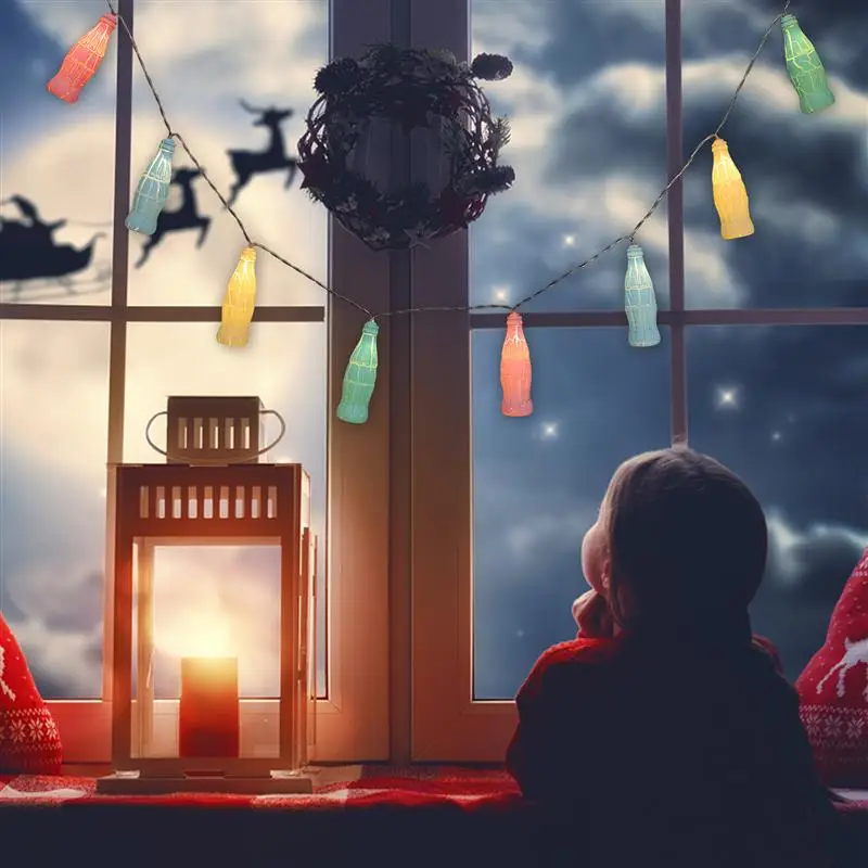 

1 Set 10/20 LEDs Bottle Shape String Light Festival LED Hanging Lamp For Party Festival Decoration(No Battery)