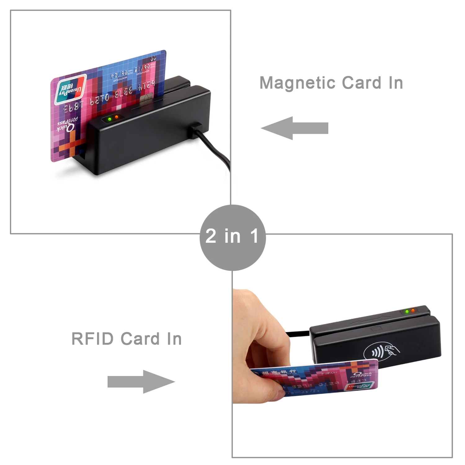 SZiTW Reader MSR98-RF USB 2 in 1 RFID Card Reader/Writer+ Magnetic Card Reader with SDK for Pos Systerm,Kiosk Payment Solution