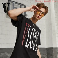 new vlone short sleeved male red couple loose high street style big v hip hop t shirt female tide brand