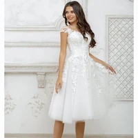 boho short wedding dresses lace appliques cap sleeve bridal dress princess cute robe de mari%c3%a9e wedding dress for women