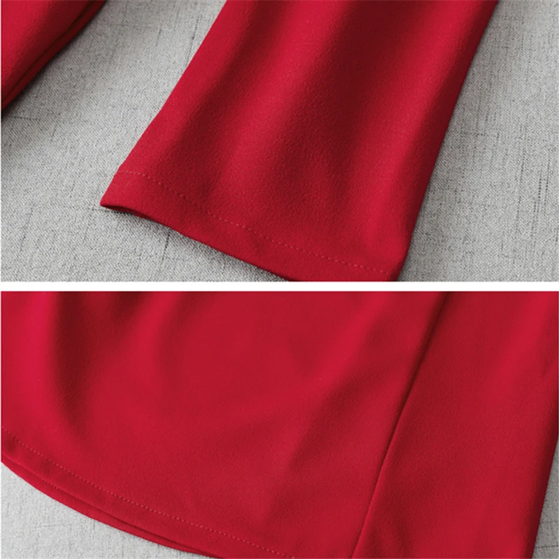 

Elegant Spring Autumn New sleeve Red Black Dress Plus size Vestidos Long Women Robe Femme Party Dresses