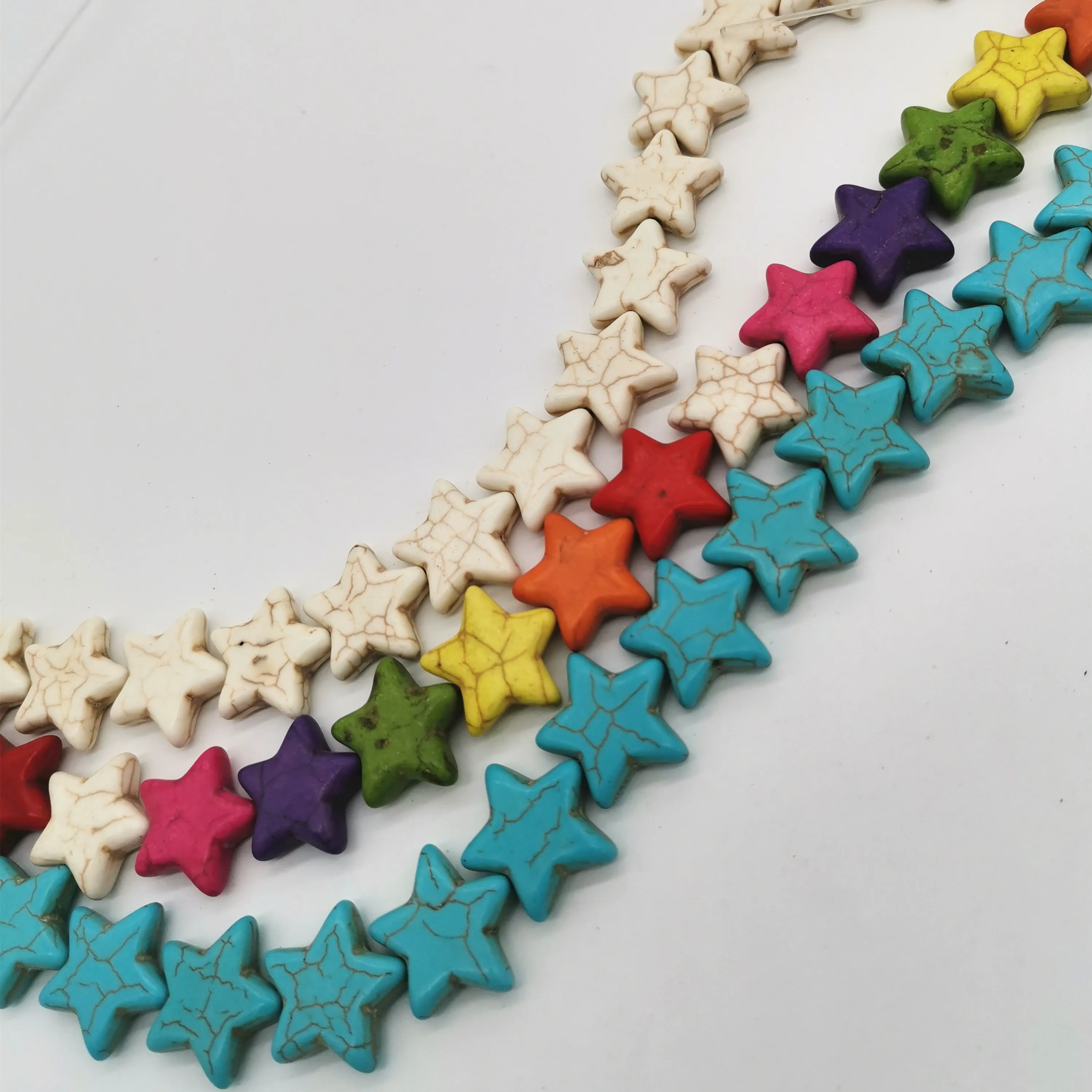 

1 Strand/Pack White/Blue/Colorful Howlite Star shape Loose Beads Fit For DIY Handmade about 19mm s1020