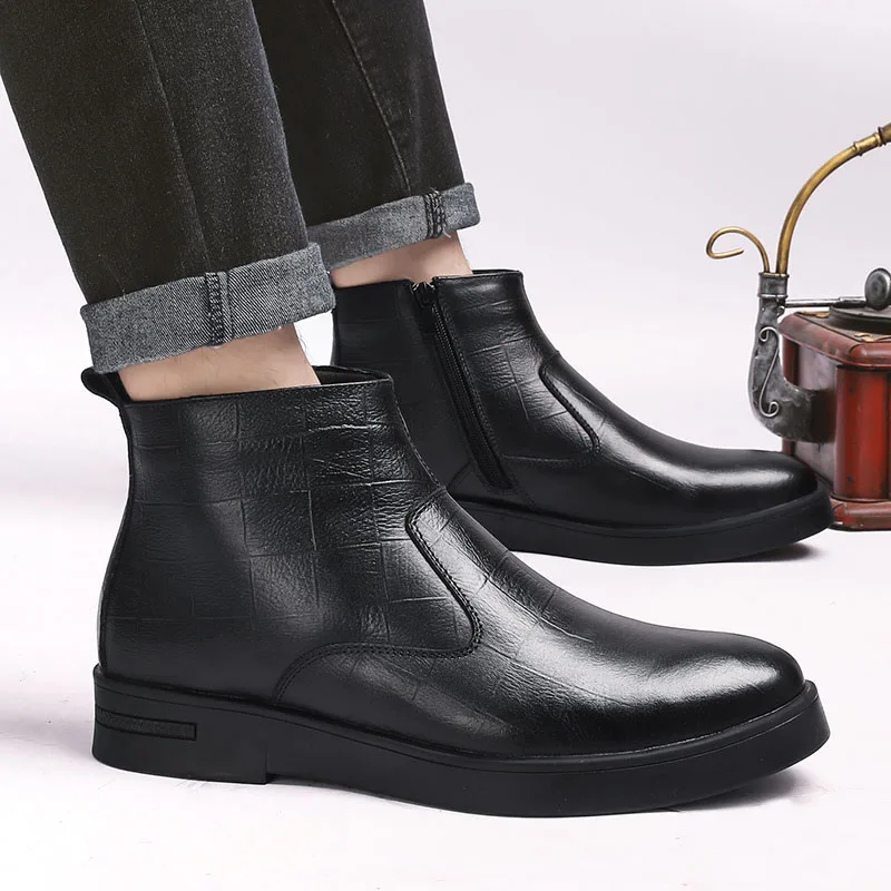 

2021 Mens Boots Chelsea Fashion Shoes Classic Business Adulto Boots Casual Outdoor Male Comfortable Shoe Waterproof Botas Hombre