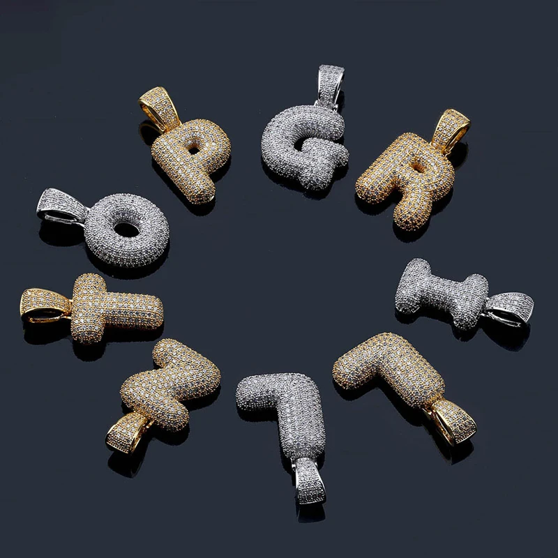 Подвеска с именем из 26 букв под заказ ожерелье кубического циркония золотого