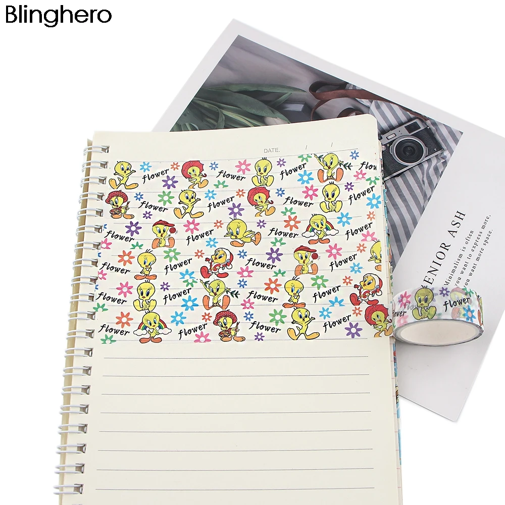 

BH1110 Blinghero 15mmX5m Cartoon Washi Tape Paper DIY Planner Masking Tape Adhesive Tapes Stickers Stationery Tapes Decorative