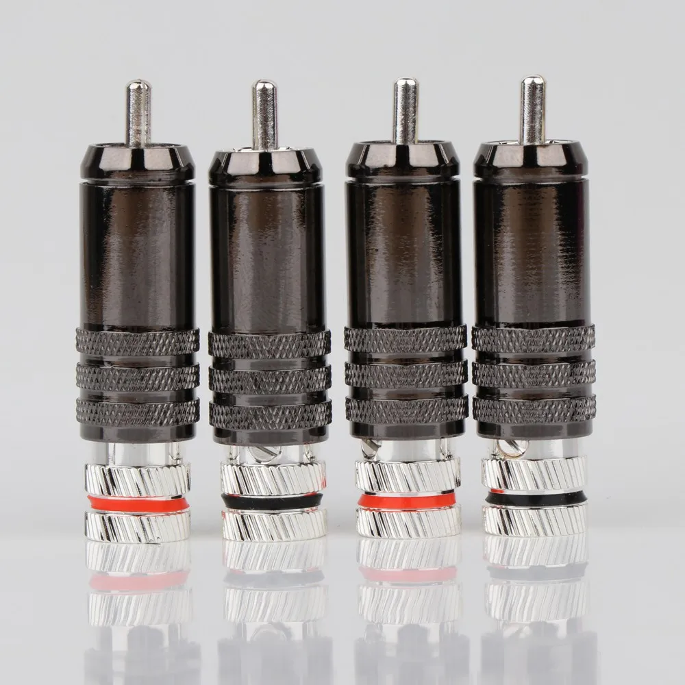 Preffair 4 * R1748 посеребренный RCA разъем штекер межсетевого кабеля Hifi Scre|Коннекторы и