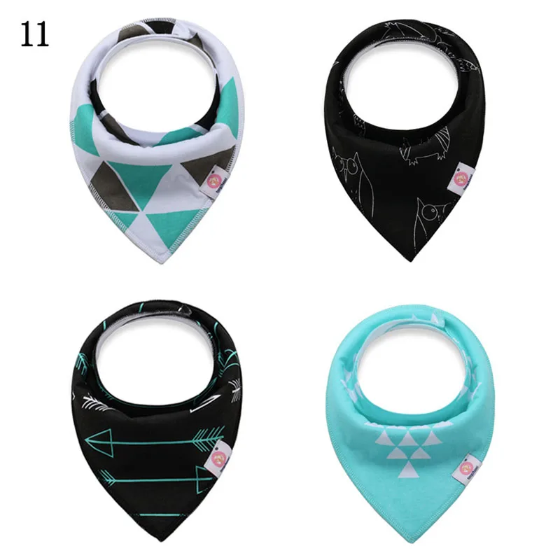 4 шт./партия, детские нагрудники из хлопка, толстый водопоглощающий детский шарф, нагрудник для новорожденных мальчиков и девочек, модное треугольное полотенце, детская одежда