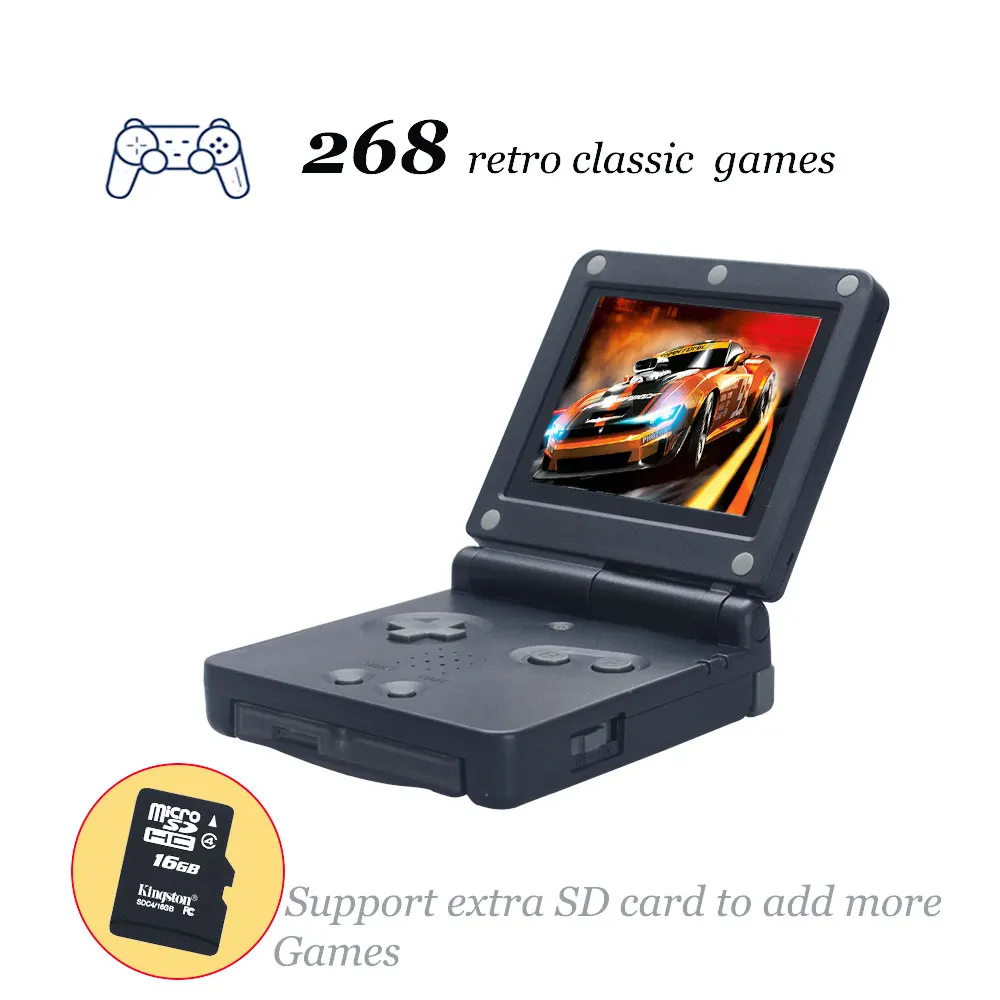 Ретро портативная игровая консоль 32 бит станция с 268 играми поддержка скачивания
