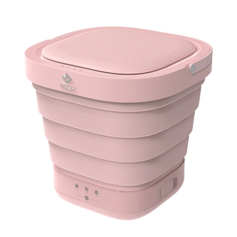 Розовый YUEWO Underwear washing and cleaning machine Mini automatic and convenient folding travel business clothes washing machine - Цвет: Розовый