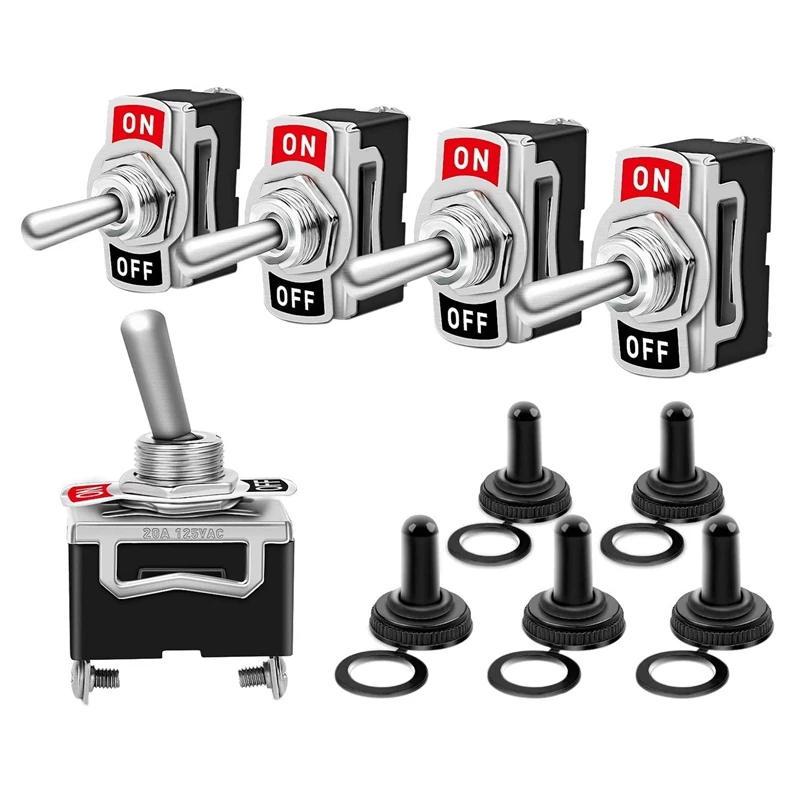

5 шт., металлические водонепроницаемые Клавишные переключатели, 15 А, 250 В, 20 А, 125 В