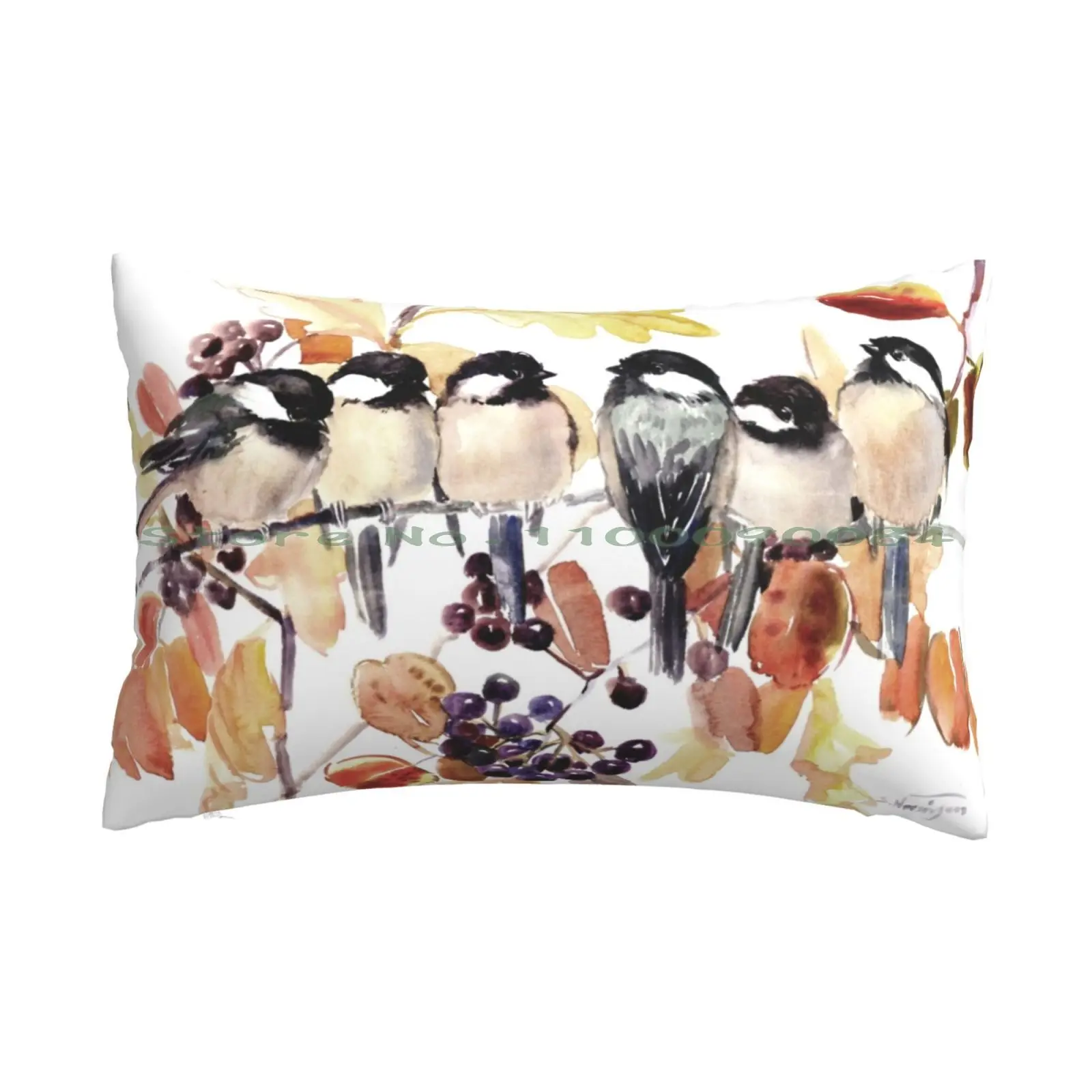 

Chickadee Birds In The Fall Pillow Case 20x30 50*75 Sofa Bedroom Navy Blue White Anchor Sailing Boating Happystore66 Long