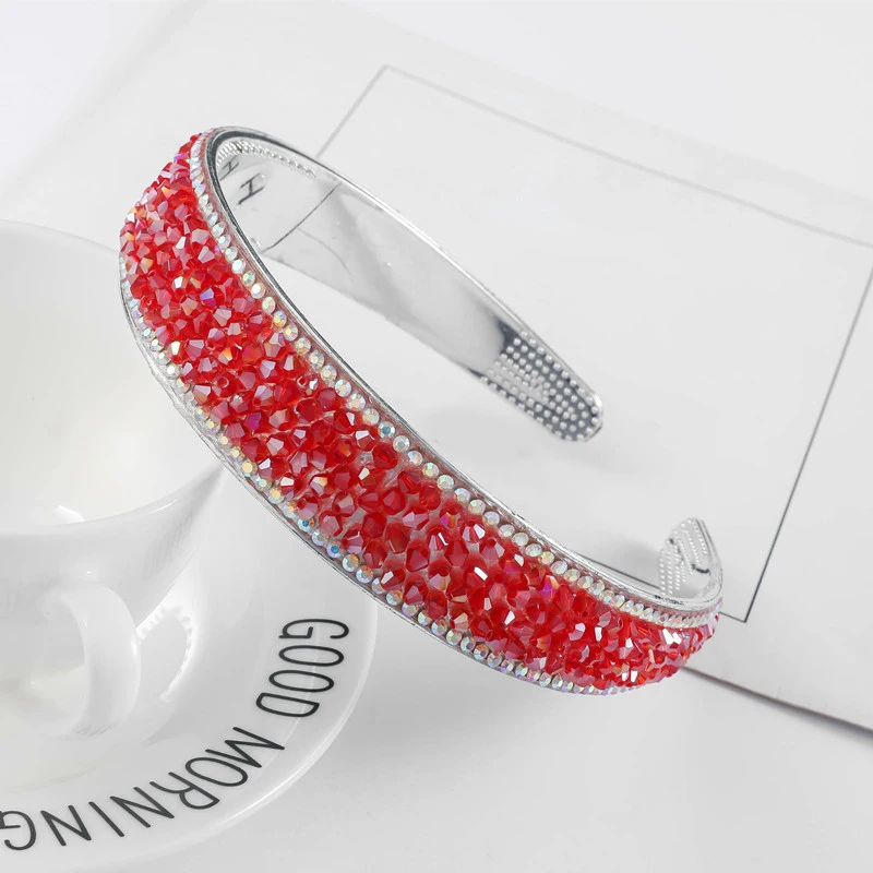 

2019 New Luxury Shiny Rhinestone hairband Korea style Solid 3 Color women's hairband Fashion wide-brimmed crystal headband