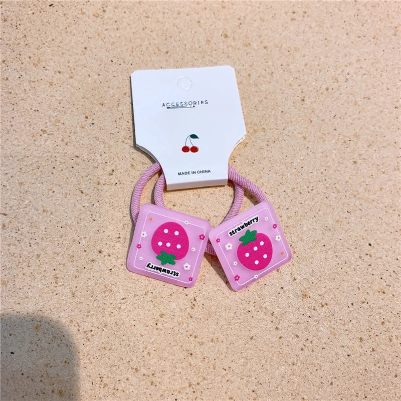 

2021 New Four Seasons Fashion cute sweet children's graffiti flower love hair tie for little girls Elastic Hair Bands Headwear