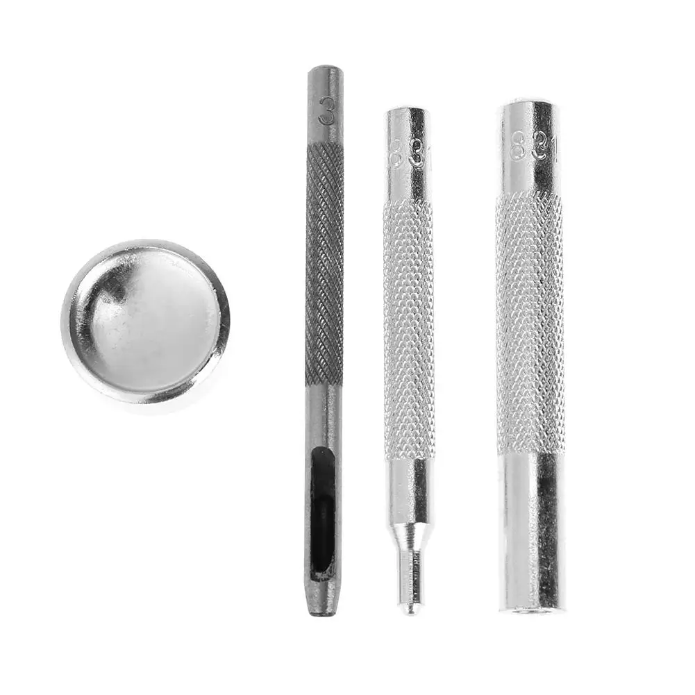 

4pcs 831 Type Metal Snap Fasteners Press Studs Button DIY Hand Punch Installation Tool Set Hand Tool Material Accessories